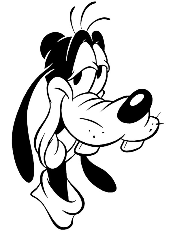Face of Goofy Coloring page