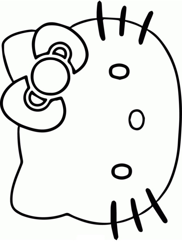 Face of Hello Kitty Coloring page Face of Hello Kitty Coloring page