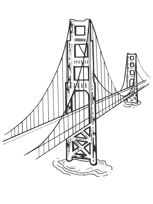 Golden Gate Bridge Coloring page