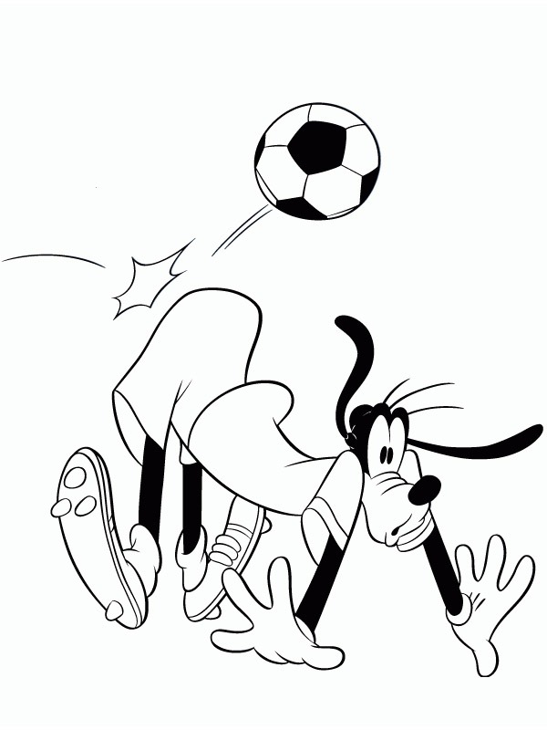 Goofy is Playing Soccer Coloring page