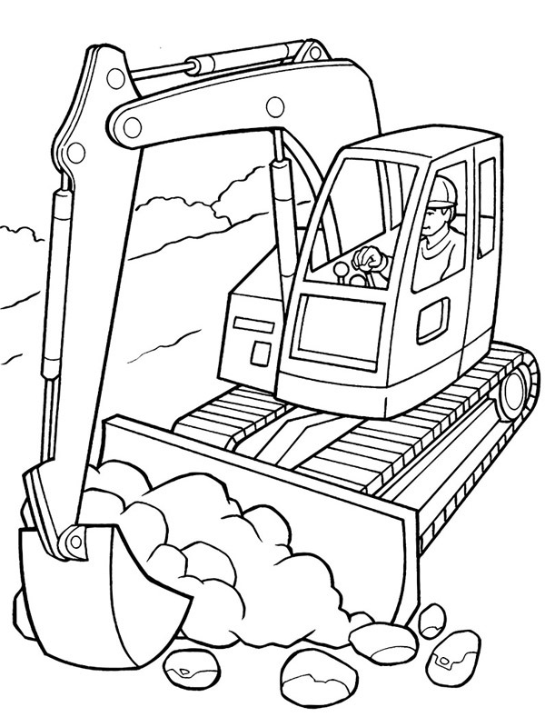 Excavator Coloring page