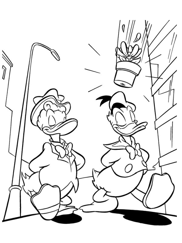 Gladstone Gander and Donald Duck Coloring page