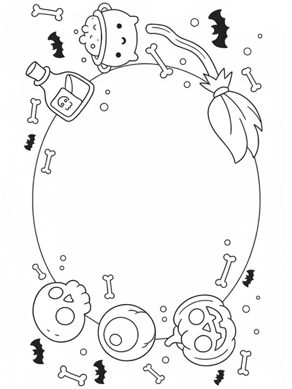 Halloween background Coloring page Halloween background Coloring page
