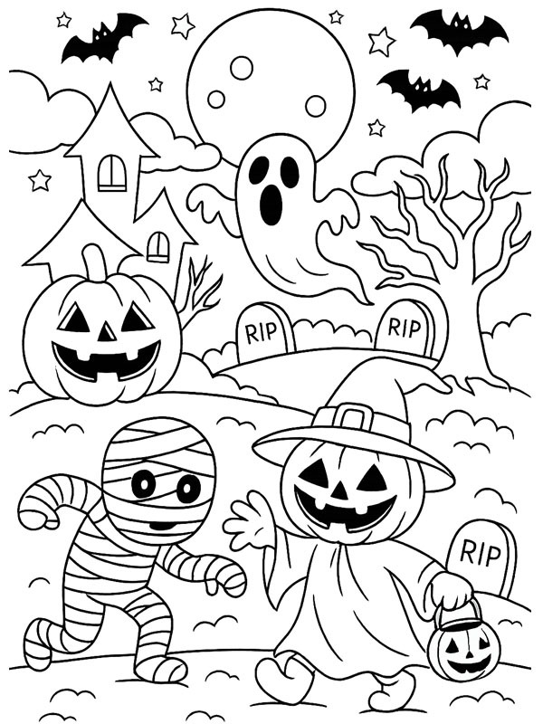 Scary Halloween Coloring page