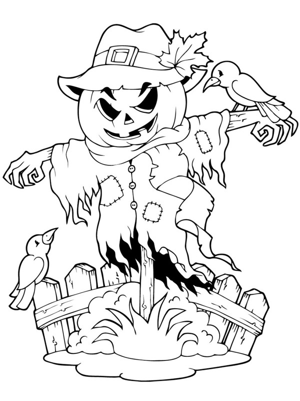 Halloween scarecrow Coloring page