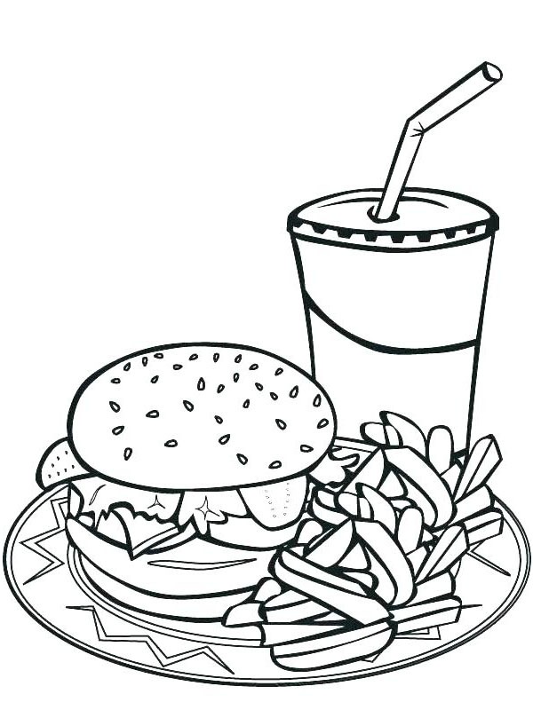 Fast Food Meal Coloring page