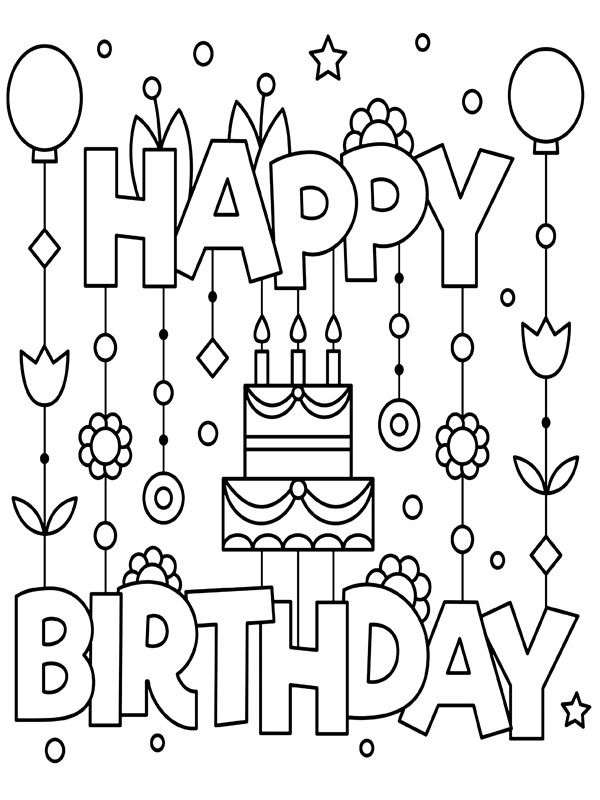 Happy Birthday Coloring page