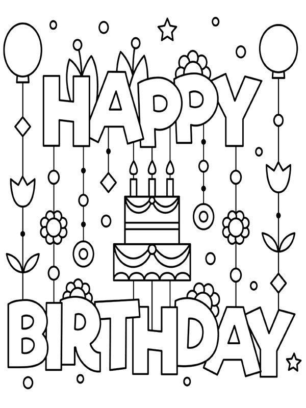 Happy birthday coloring pages minnie mouse
