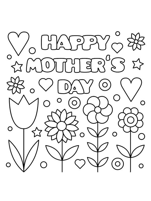 Happy Mothers day Coloring page