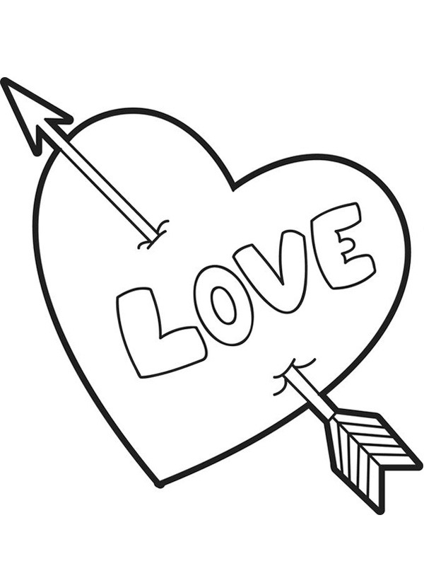 Heart with arrow Coloring page