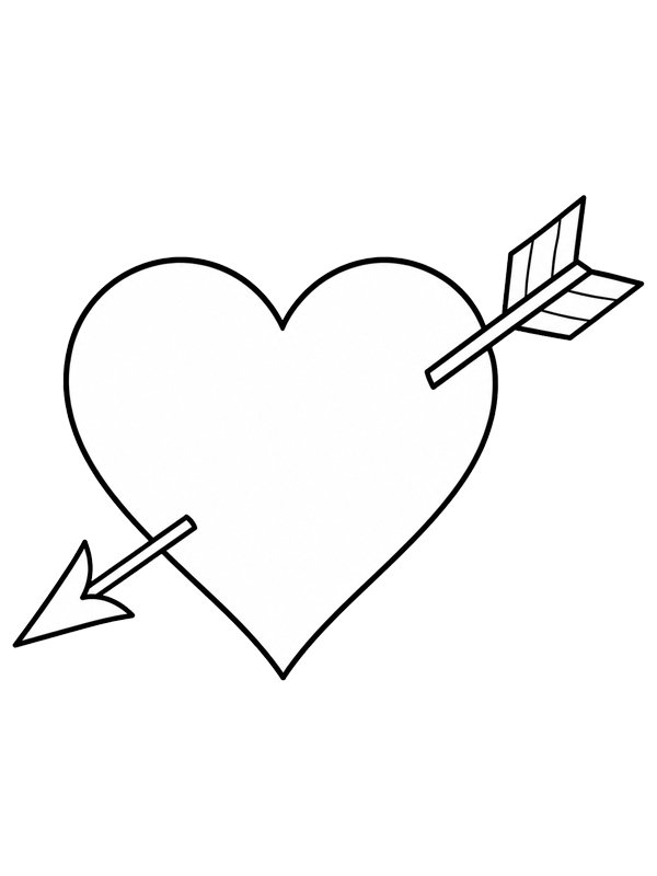 Heart with arrow Coloring page