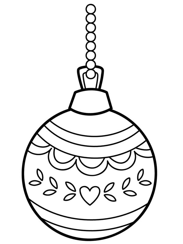 Heart christmas ball Coloring page Heart christmas ball Coloring page