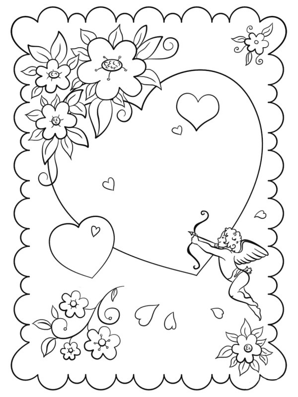 hearts and flowers Coloring page