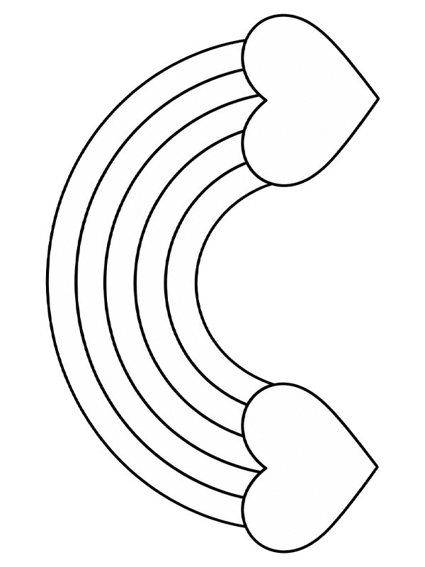 Heart rainbow Coloring page
