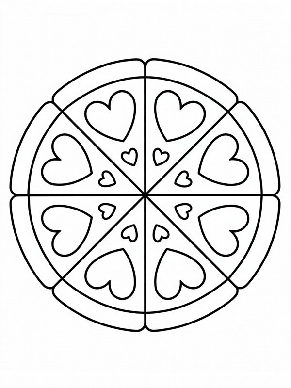 Cake with hearts Coloring page Cake with hearts Coloring page