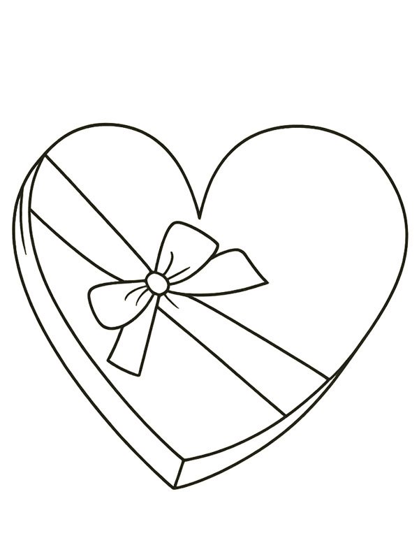 Heart shaped box Coloring page