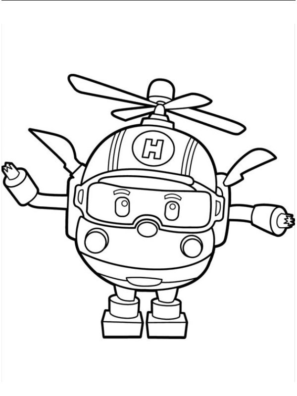 Helicopter Helly Coloring page