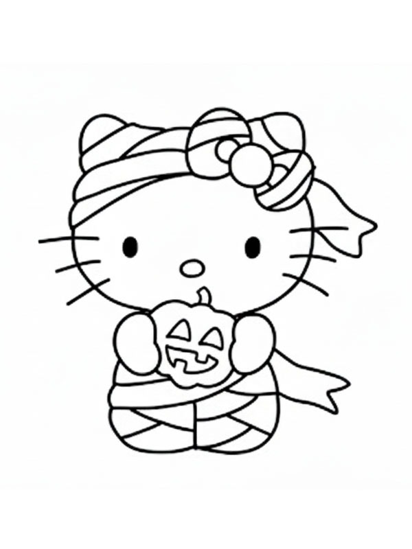 hello kitty halloween Coloring page hello kitty halloween Coloring page