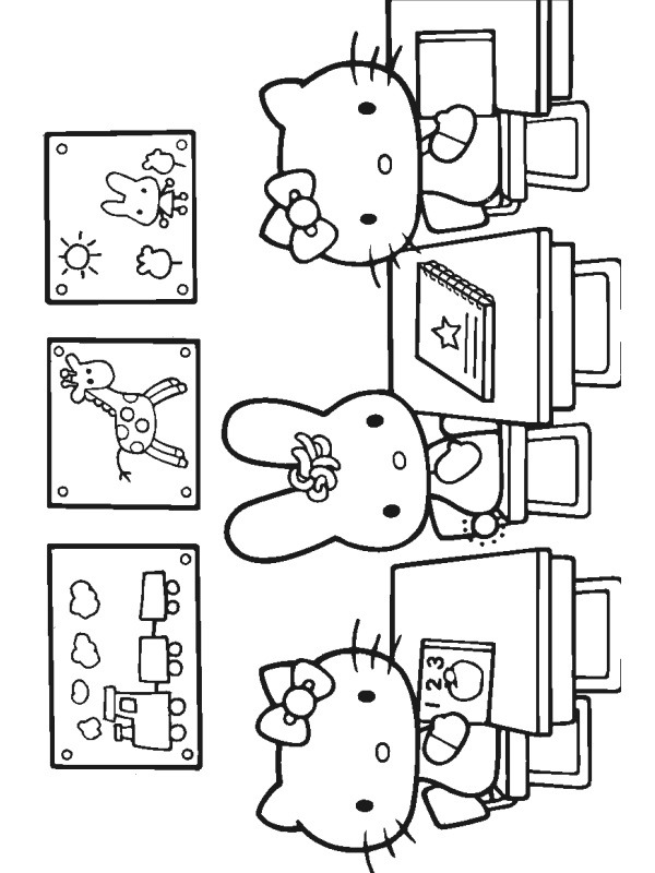 Hello Kitty at school Coloring page