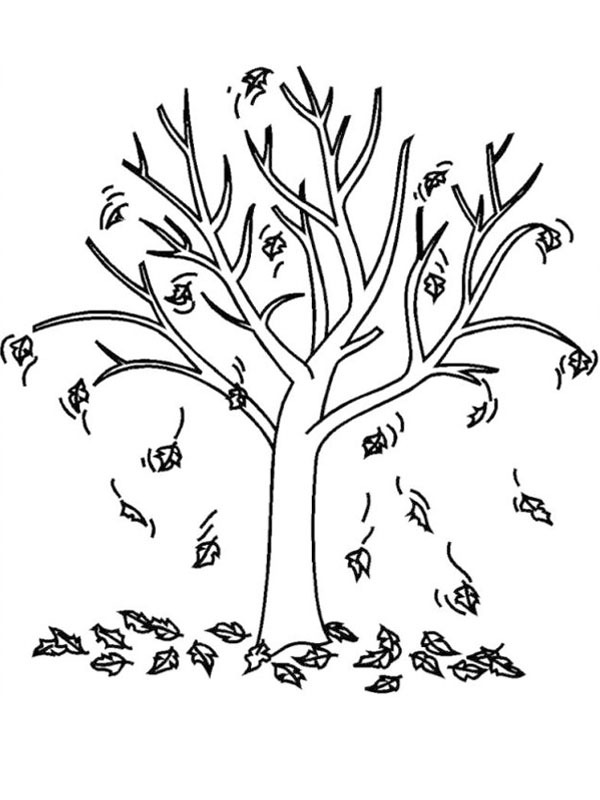 autumn tree Coloring page