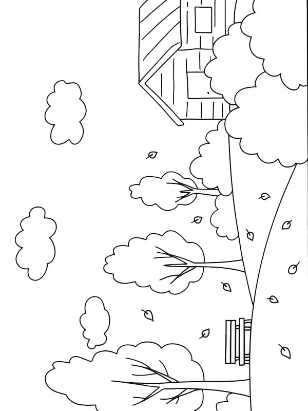 Autumn landscape Coloring page