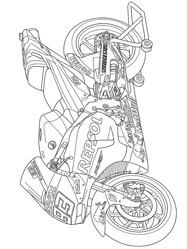 Honda Repsol MotoGP Coloring page Honda Repsol MotoGP Coloring page