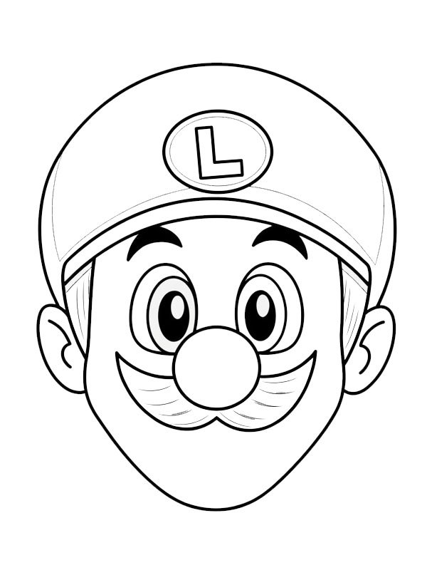 Head Luigi Coloring page