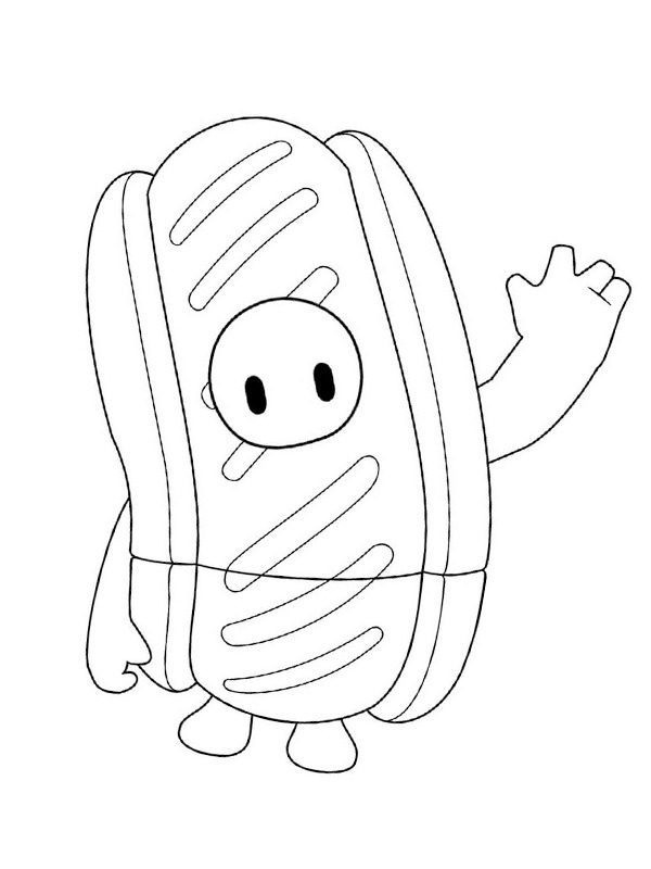 Hot dog fall guys Coloring Page - Funny Coloring Pages