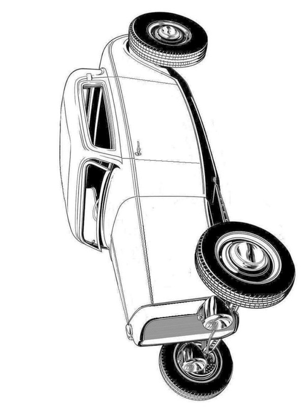 Hot rod car Coloring page