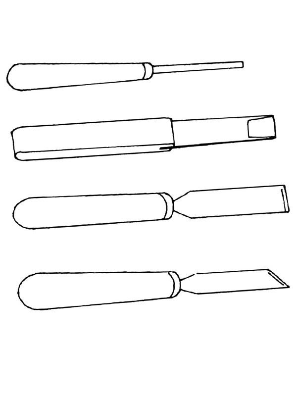 wood chisel set Coloring page
