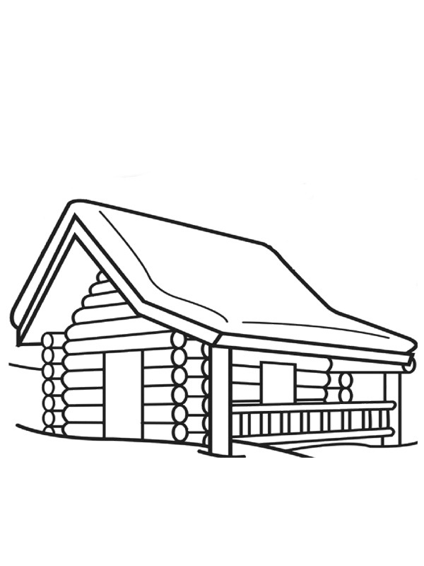 Wooden house Coloring page