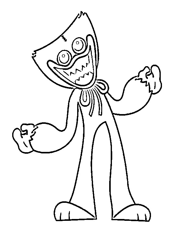 Huggy Wuggy para Colorir  Huggy Wuggy Coloring Page 