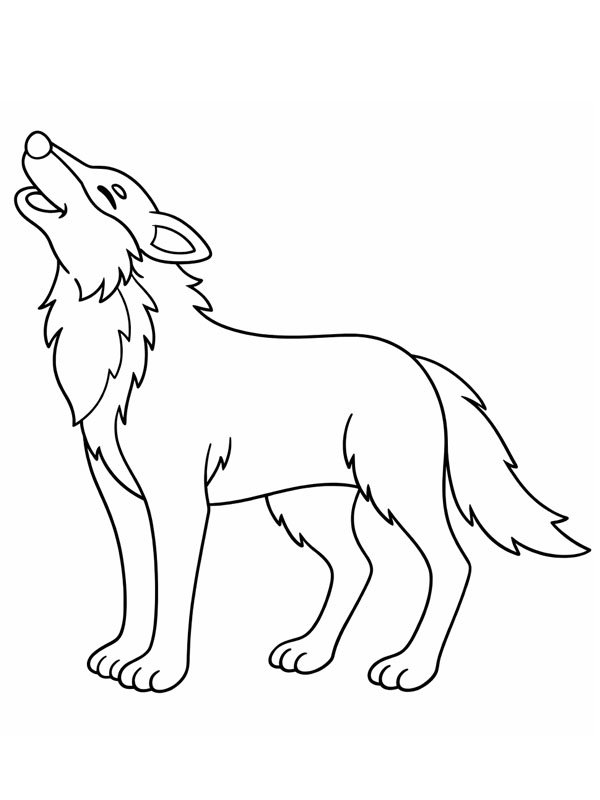 Howling wolf Coloring page