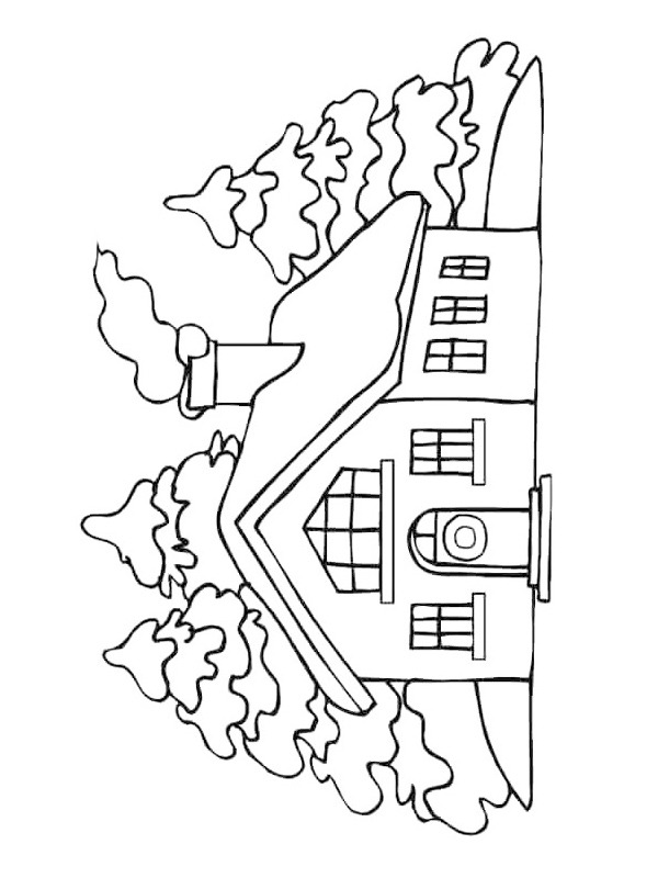 House in the woods Coloring page