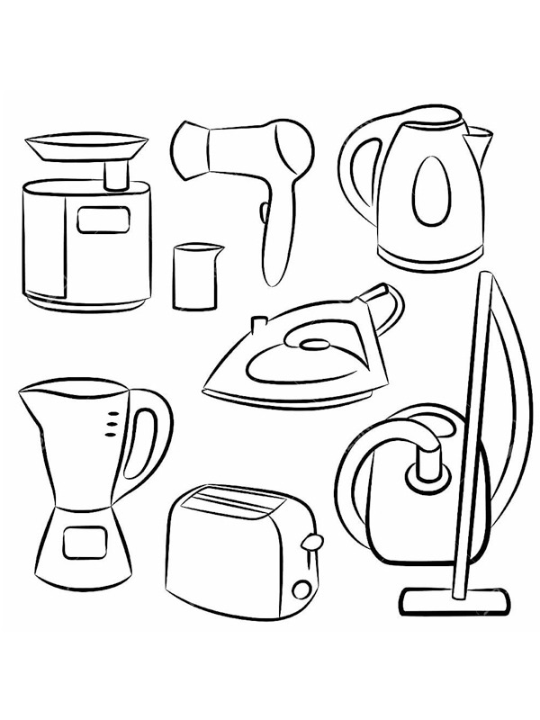 Household appliances Coloring page