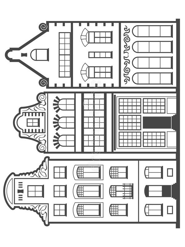 Houses in Amsterdam Coloring page