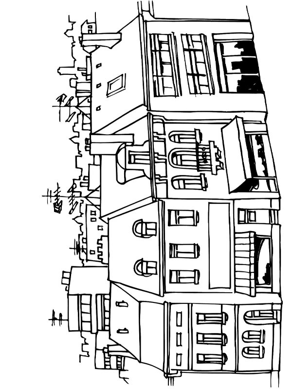 Houses in the city Coloring page