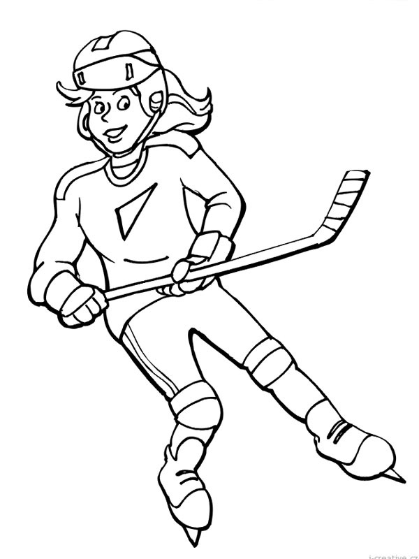 Icehockey girl Coloring page