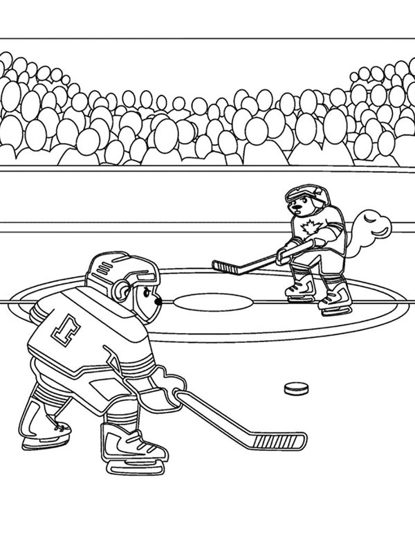 Icehockey game Coloring page
