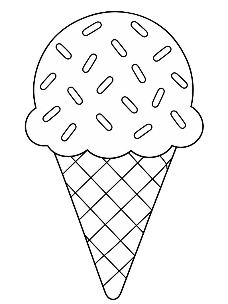 Ice Cream Cone with Sprinkles Coloring page Ice Cream Cone with Sprinkles Coloring page