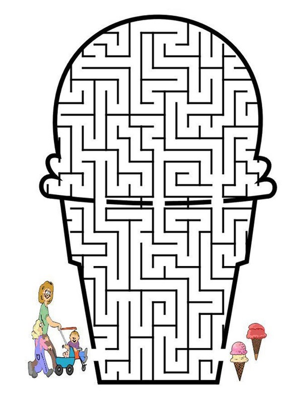 icecream maze Coloring page