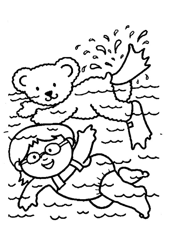 Swimming in the sea Coloring page
