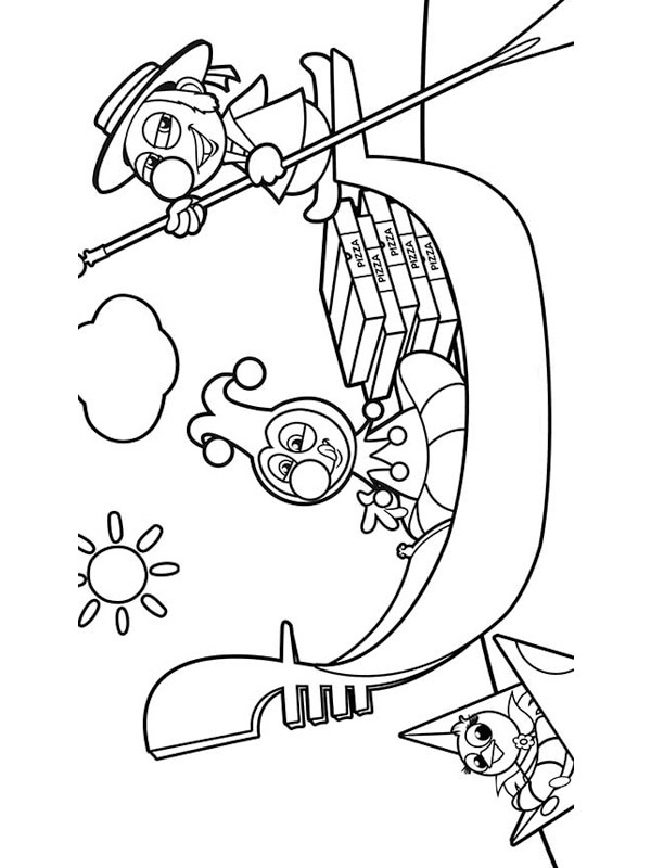 jokie and jet in Italy Coloring page
