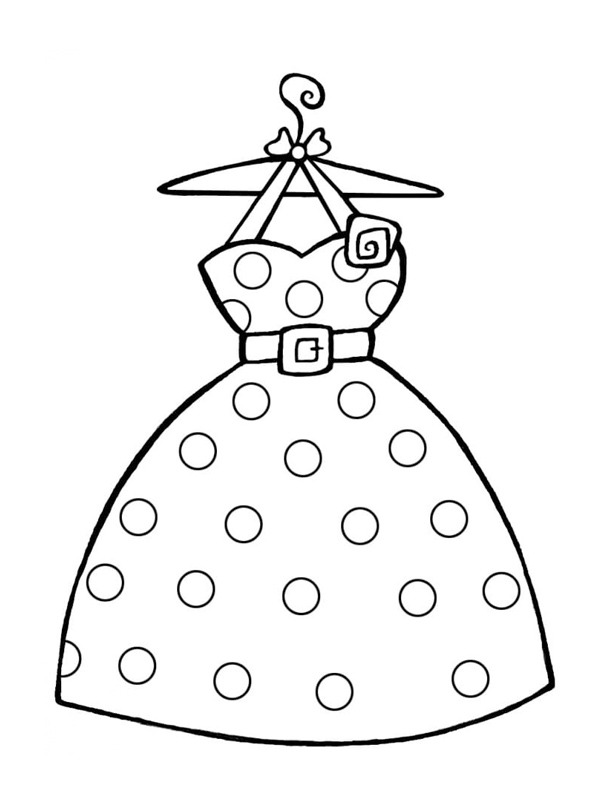Polka dot dress Coloring page