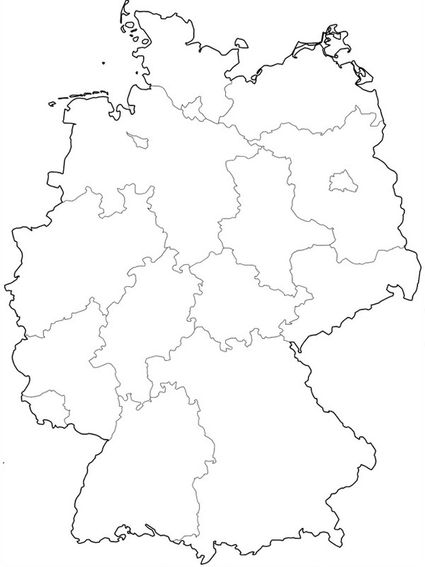 Map of Germany Coloring page
