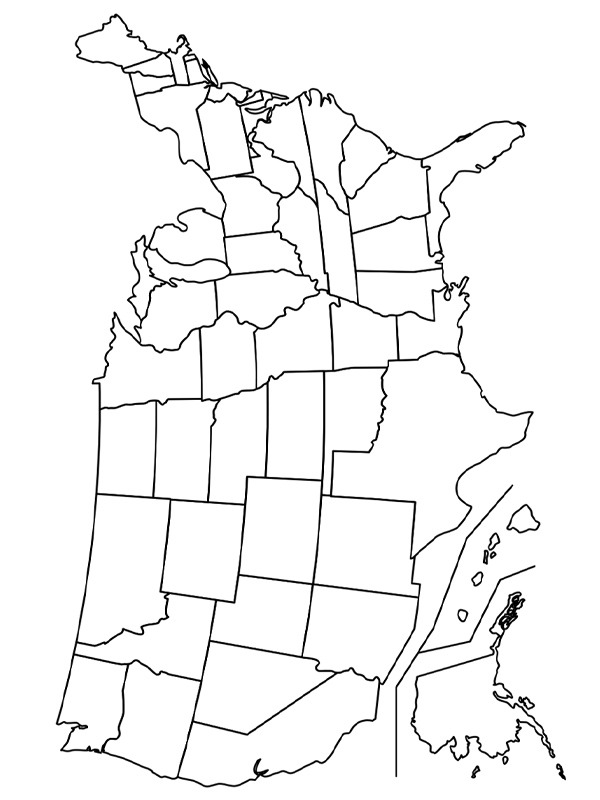 map of America Coloring page