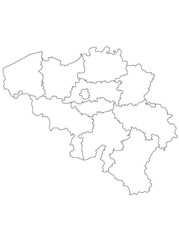 Map of Belgium Coloring page
