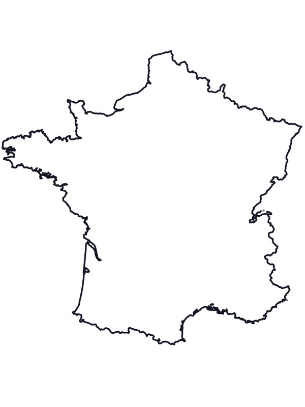 Map of France Coloring page