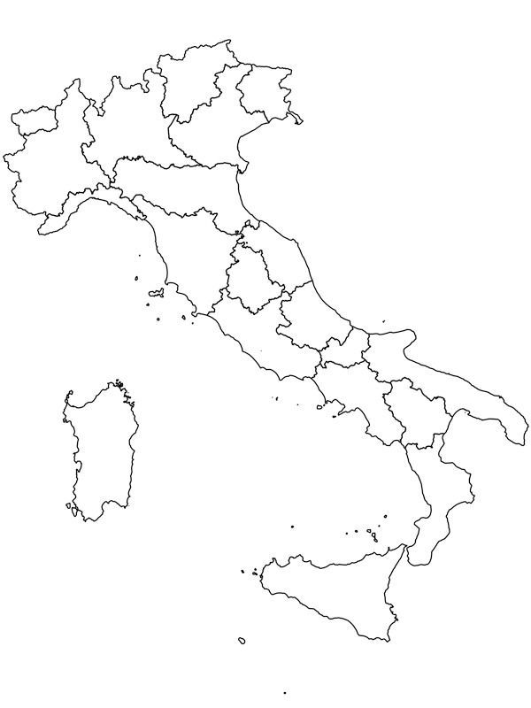 Map of Italy Coloring page