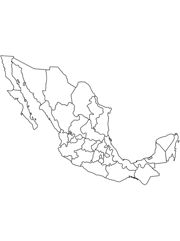 Map of mexico Coloring page